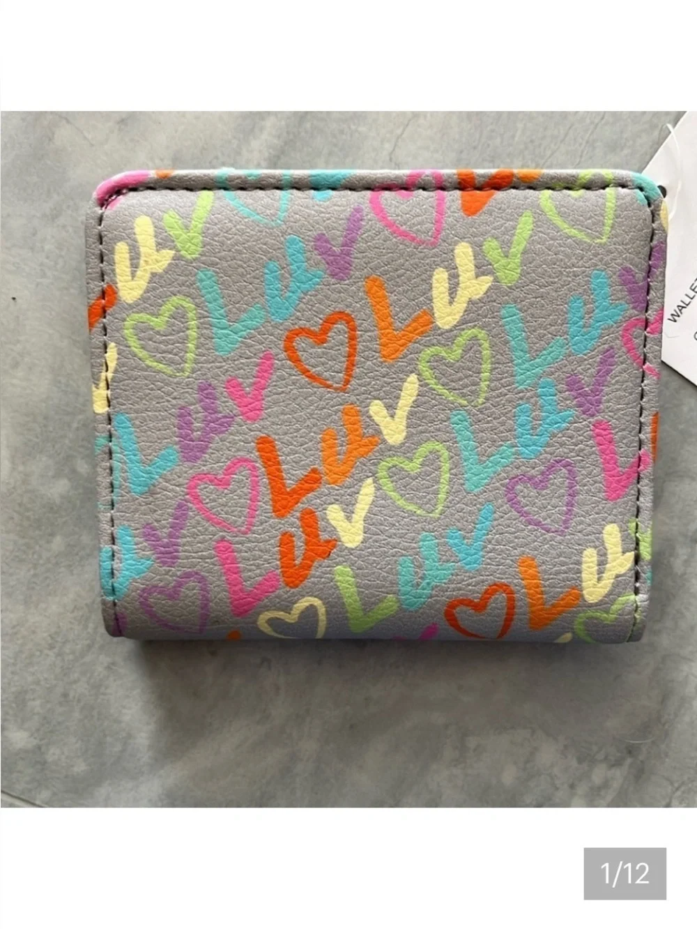 Betsey Johnson LBMONEY GREY MULTI Luv Betsey Wallet Multi bright colors NWT
